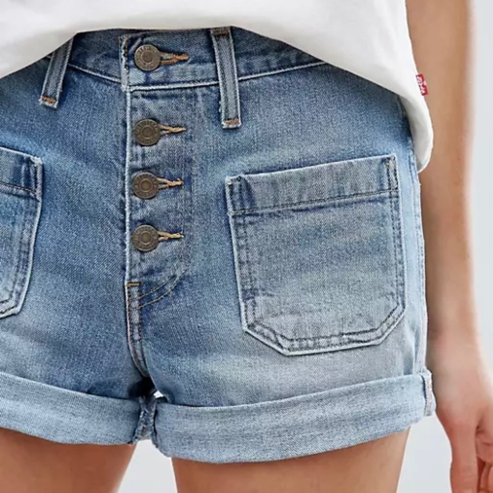 Levi’s Orange Tab Button Up High Waisted Short